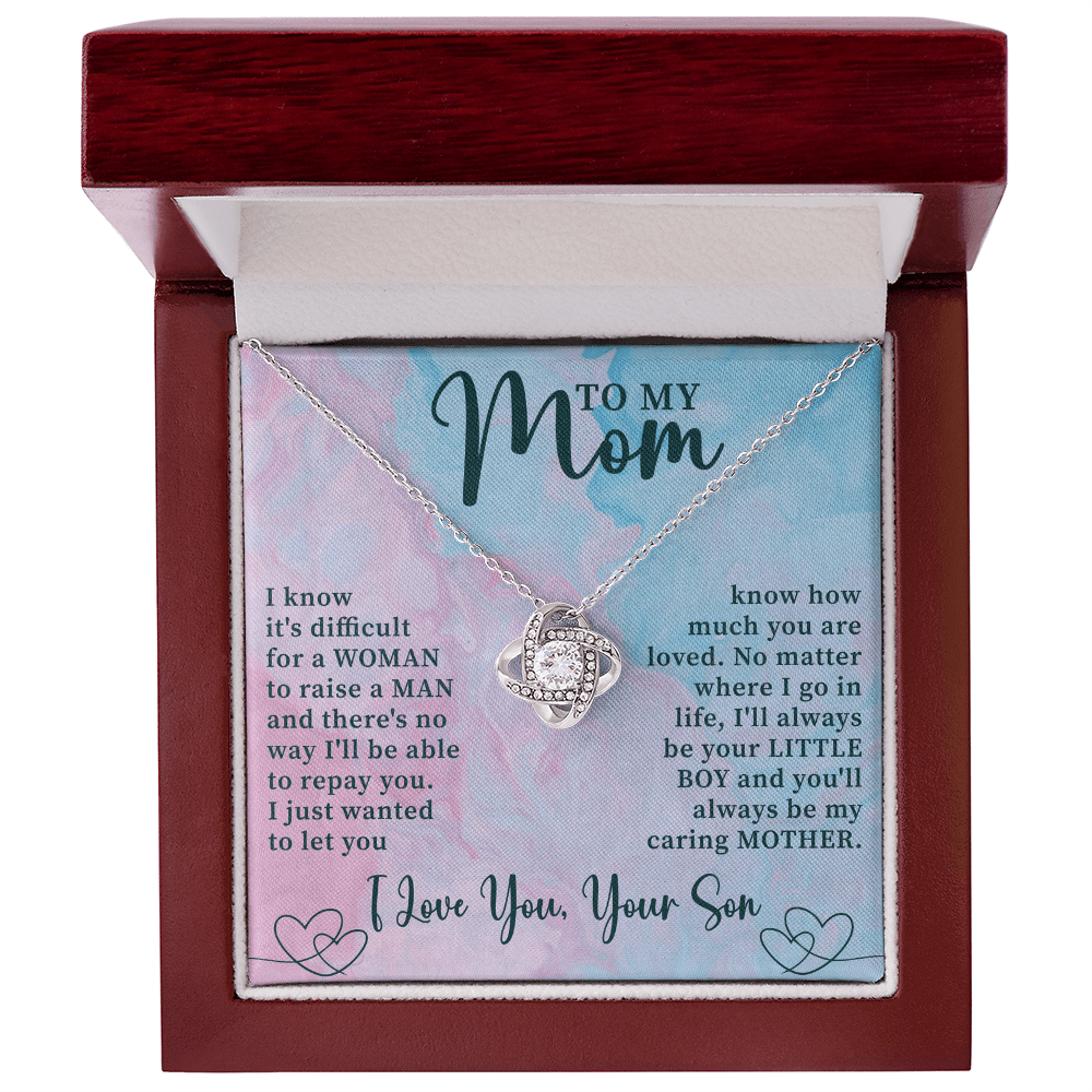 To My Mom Love Knot Necklace, Mother's Day Birthday Gift Ideas From Daughter & Son - Beauty Belliss